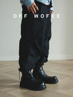 Botas Martin plissadas em pele de cavalo lavada em pele de cavalo, botas Martin plissadas de dedo grande, biqueira preta com plataforma elevada, botins masculinos e femininos